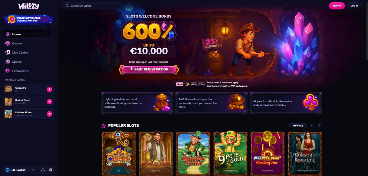 Wildzy Casino – Moderne Glücksspielplattform mit 600% Bonus Casino