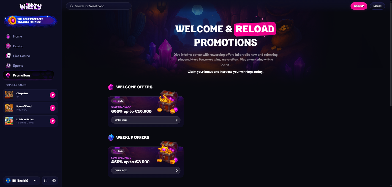 Wildzy Casino – Moderne Glücksspielplattform mit 600% Bonus Casino
